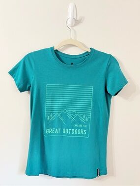 WOODS Cayley Explore Graphic Tshirt Womens XS Camping Outdoor Gorpcore Hiking